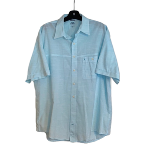 LIKE NEW IZOD Men's Saltwater Dockside Chambray short sleeve shirt XL Ta…
